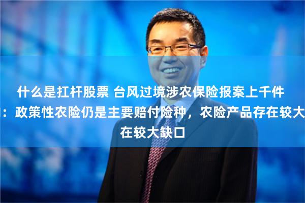 什么是扛杆股票 台风过境涉农保险报案上千件 业内：政策性农险仍是主要赔付险种，农险产品存在较大缺口