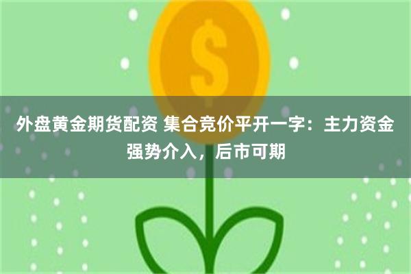 外盘黄金期货配资 集合竞价平开一字：主力资金强势介入，后市可期