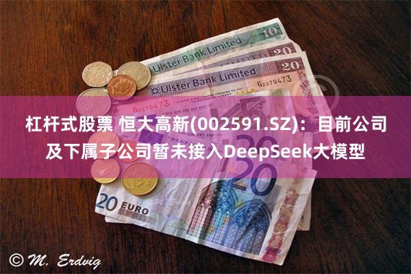 杠杆式股票 恒大高新(002591.SZ)：目前公司及下属子公司暂未接入DeepSeek大模型